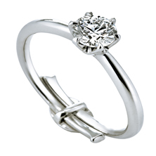 ダイヤモンドを仮のリングに付ける